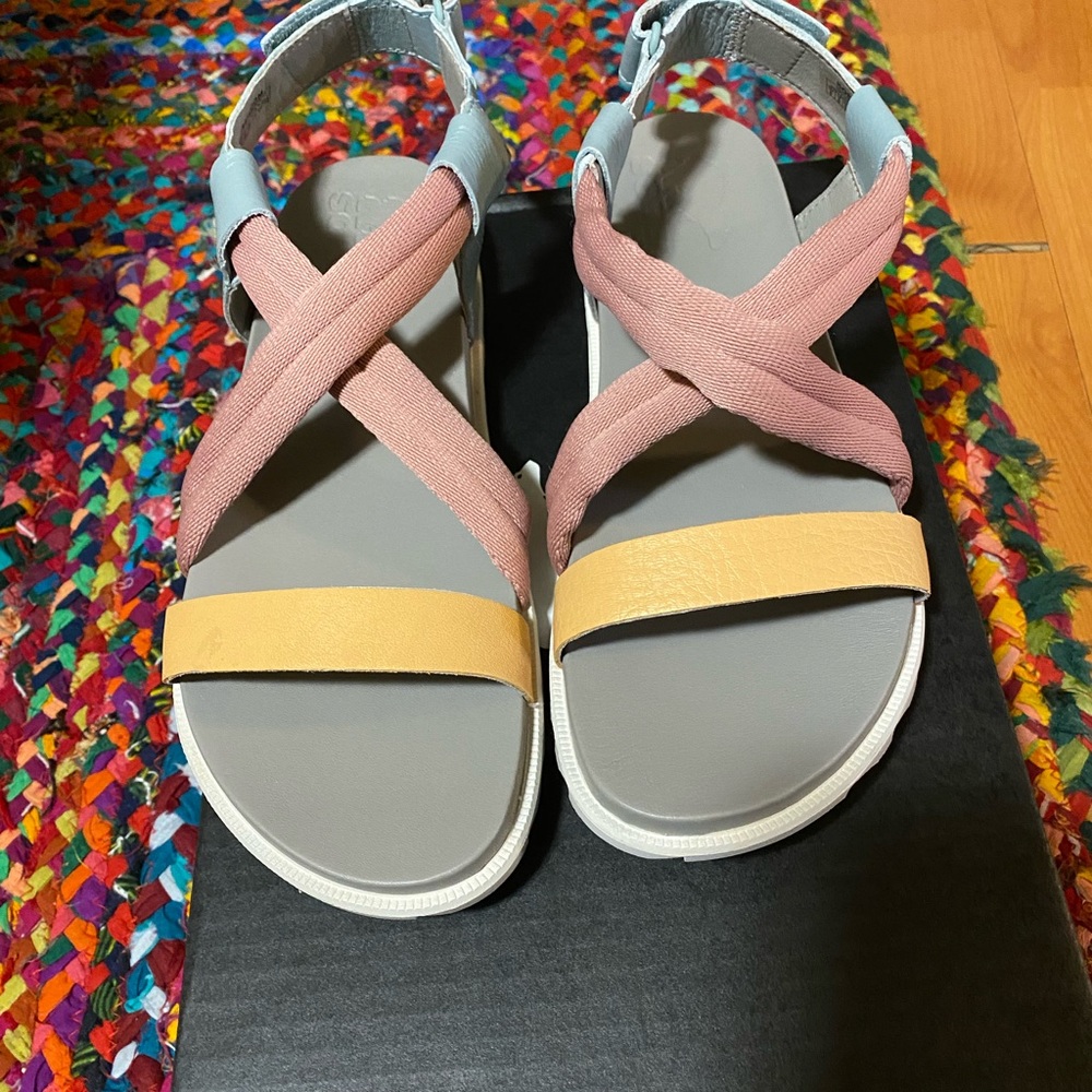 SOREL Roaming Decon Strappy Sandal in Crushed Blue Chrome NWB! - Picture 4 of 12